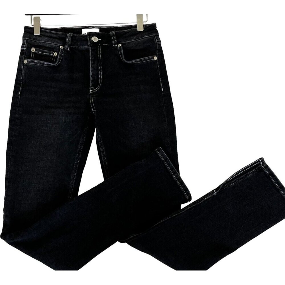 Ganni Sheldon Slit Hem Jeans Size 28 Grey